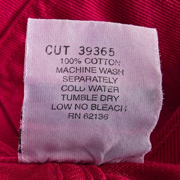 Vintage Guess Womens 31 Jeans High Rise Red Denim Barrel Mom Made In USA 1990s - Picture 11 of 12